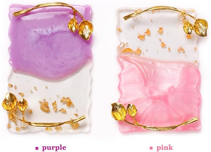 2023 Retro Nail Art Palette, Nail Painting Mixed Color Palette with Leaves Handle, Nail Holder Gel Color Makeup Display Board Pallet (Purple)-FemmiqueWomen