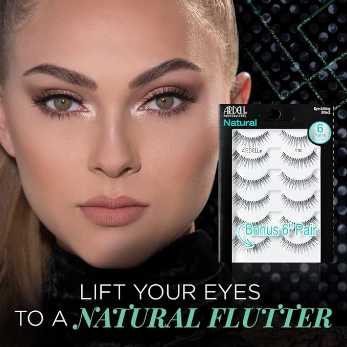 Ardell False Eyelashes, Natural 110, 5 pair + bonus pair Multipack for Eye-Lifting Effect-FemmiqueWomen