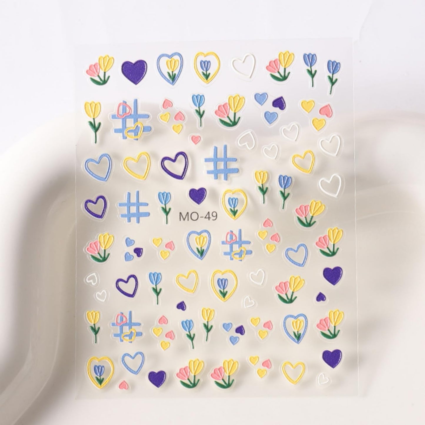 3 Sheets Valentine's Nail Stickers - 5D Embossed Heart Nail Decals for Valentine's Day - Cute Colorful Heart Design for Women & Girls-FemmiqueWomen