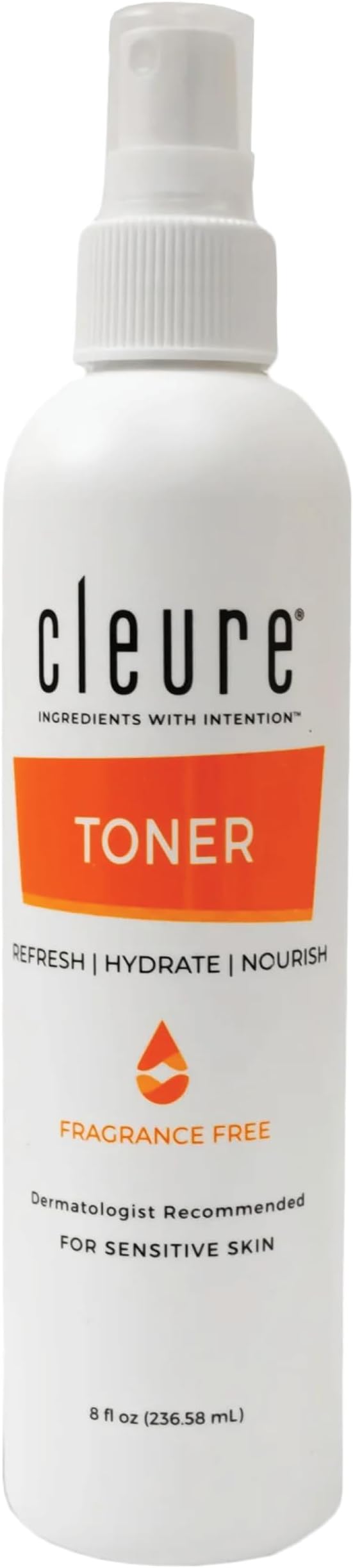 Cleure Alcohol Free Toner for Sensitive Skin - Balancing pH Toner for Face - Paraben, Salicylate, & Fragrance Free (8 oz, Pack of 1)-FemmiqueWomen