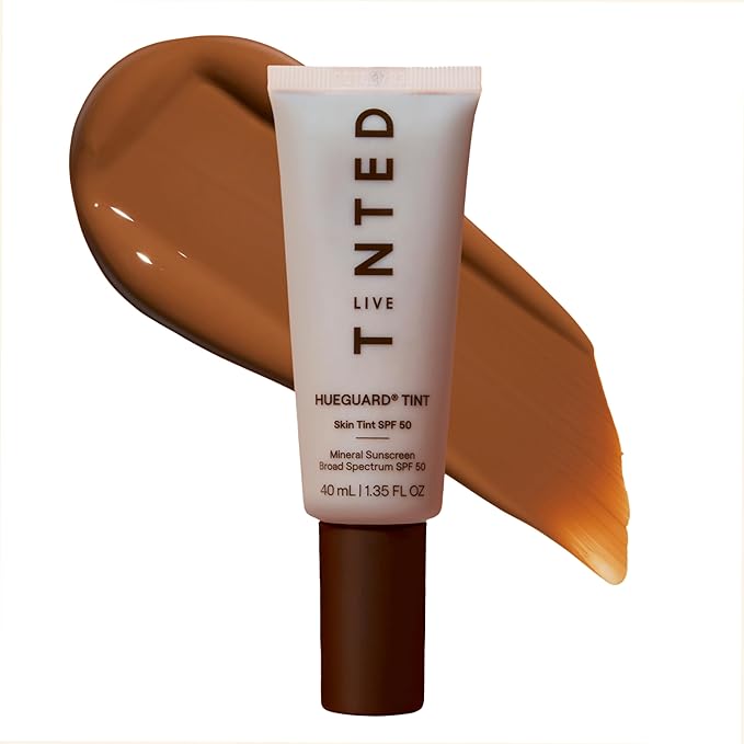Live Tinted Hueguard Skin Tint SPF 50 - Tinted Mineral Sunscreen with Light-Medium Buildable Coverage With a Hydrating and Radiant Finish - Water and Sweat Resistant, 1.35 fl oz - Shade 04-FemmiqueWomen
