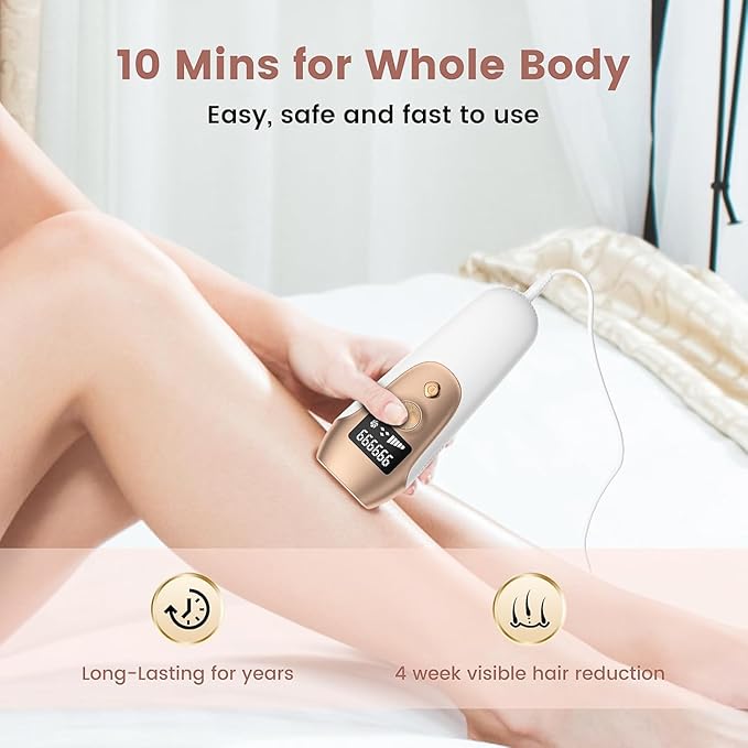 IPL Hair Removal Device, Hair Removal Body and Face for Home Use for Armpits Legs Arms Bikini Line，model S3-FemmiqueWomen