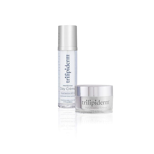 Trilipiderm Sightseer Bundle – Protective Day Cream Broad Spectrum SPF 30 and Rehydration Night Crème Set – Day and Night Protection, Hydration and Renewal Travel Size-FemmiqueWomen