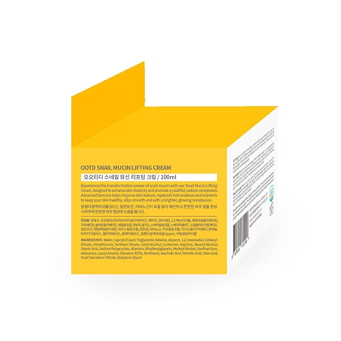 #OOTD Snail Mucin Moisturizer Cream For Face, Lifting & Deep Hydrating Ceam For Face And Neck, Anti Aging, Smoothing, Korean Skincare For Glass Skin (3.38 Fl Oz)-FemmiqueWomen