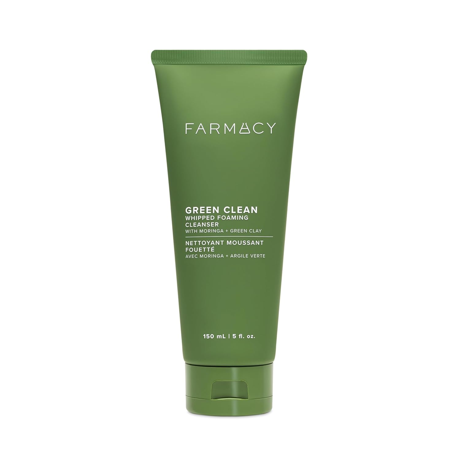 Farmacy Foaming Face Wash for Oily Skin - Whipped Greens Oil-Free Gentle Facial Cleanser + Exfoliator - Infused with Green Clay to Remove Impurities, Control Oil + Maintain Skin Hydration (150ml)-FemmiqueWomen