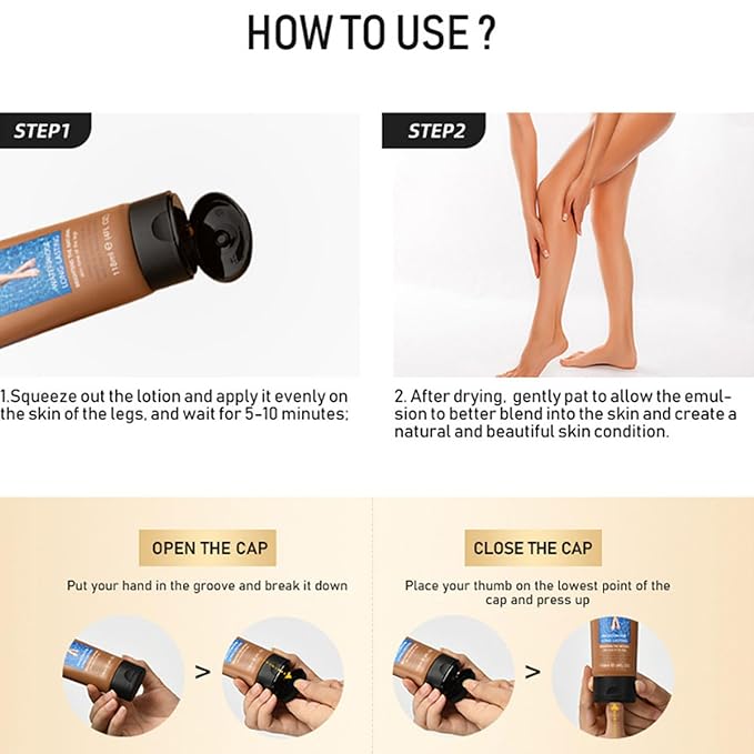 118ml Airbrush Legs, Leg Makeup Lotion, Body Makeup, Waterproof Long Lasting Full Coverage Lightweight Leg Body Cosmetic for Wedding (1#)-FemmiqueWomen