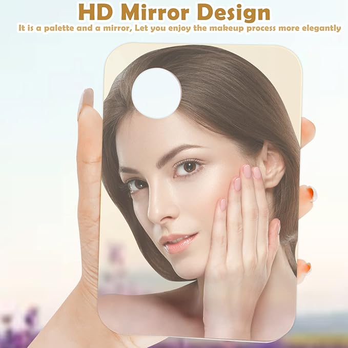 2Pcs Acrylic Makeup Mixing Palette with 2 Pcs Makeup Spatula, Foundation Mixing Tray Cosmetic Palette Mixer Makeup Palette for Foundation, Makeup Mixing Tray for Mixing Eye Shadow Lipsticks Nail Art-FemmiqueWomen