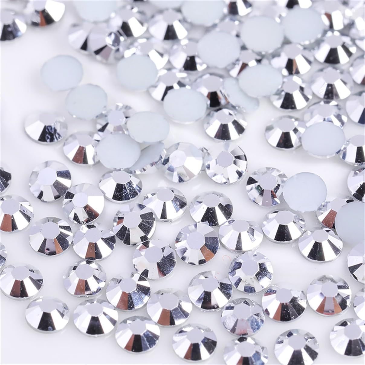 3000 Pieces SS6 2mm Flatback Rhinestones Clear Glass Round Gems Crystals for Nail Art DIY Crafts Clothes Shoes Bags （Silver）-FemmiqueWomen