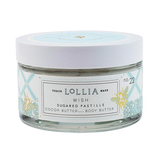 LOLLIA Wish Body Butter, 5.5 oz. - Sugared Pastille Fragrance - Shea Butter & Cocoa Butter, Body Lotion for Women, Hydrating & Smooth Body Moisturizer-FemmiqueWomen