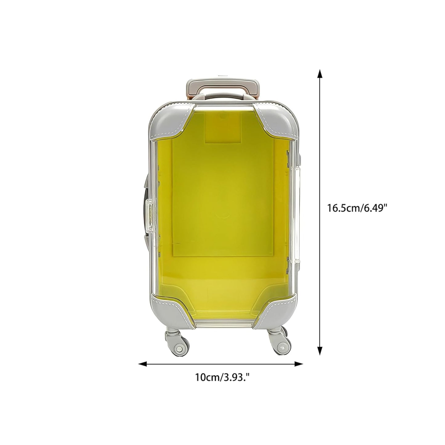 False Eyelash Storage Box, Portable Travel Organizer Mini Luggage False Eyelash Tray Makeup Tool (YELLOW)-FemmiqueWomen