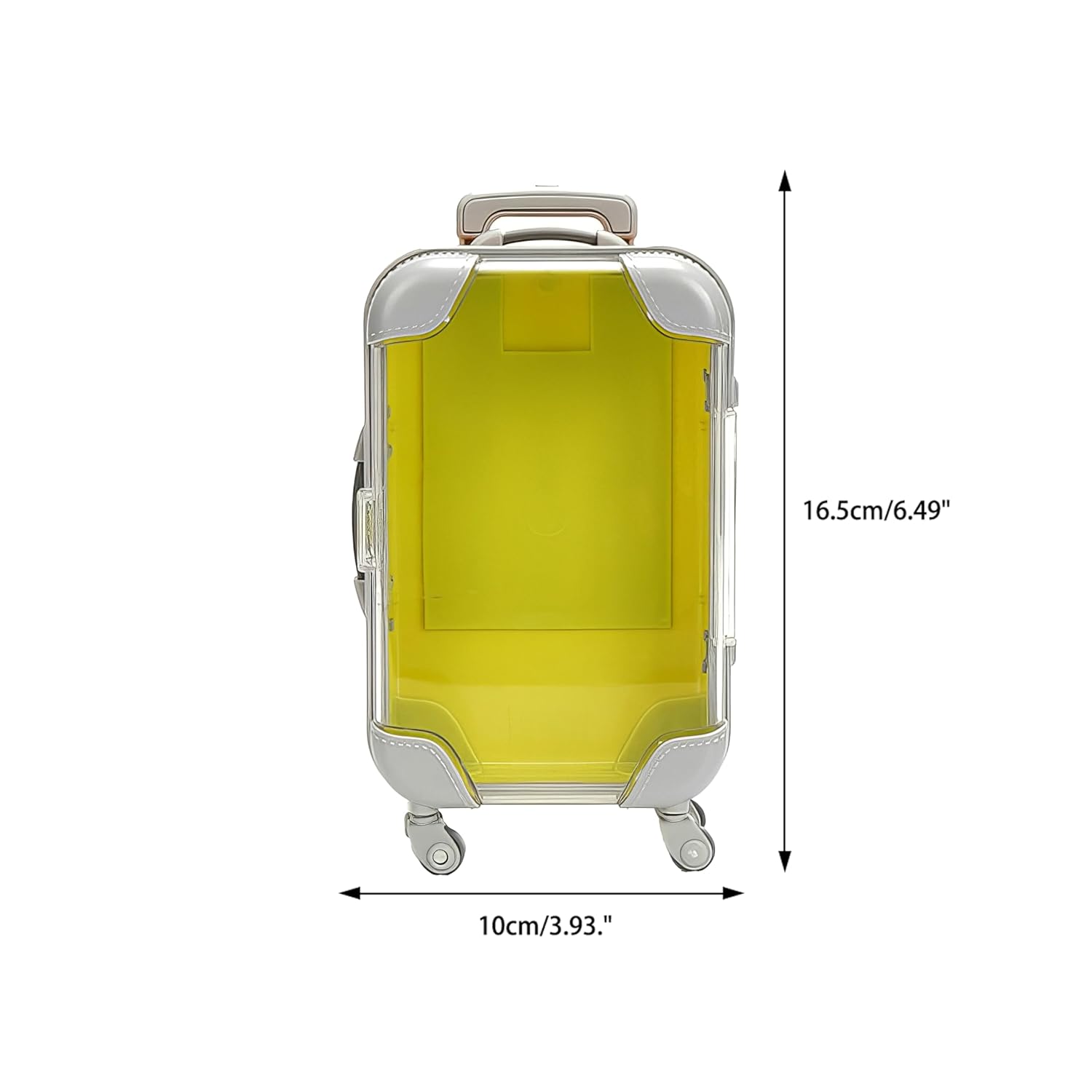 False Eyelash Storage Box, Portable Travel Organizer Mini Luggage False Eyelash Tray Makeup Tool (YELLOW)-FemmiqueWomen
