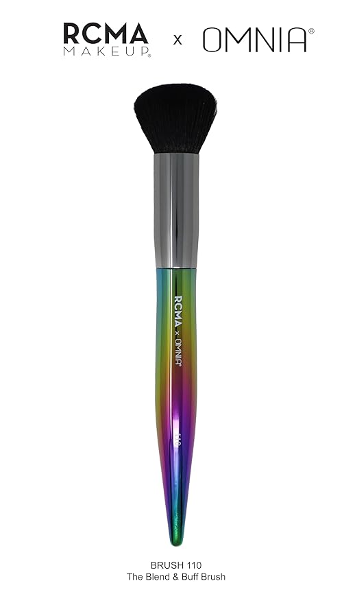 RCMA Makeup x Omnia Professional Makeup Brush 5pc Set, Premium Synthetic Fiber, Iridescent Acrylic Handle, Face Powders, Complexion and Foundation Blending Application Brush set.-FemmiqueWomen