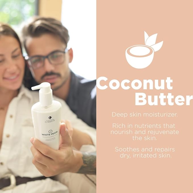 White Pearl Moisturizing Body Lotion with Coconut Butter and Hyaluronic Acid, 8.5 fl. oz.-FemmiqueWomen