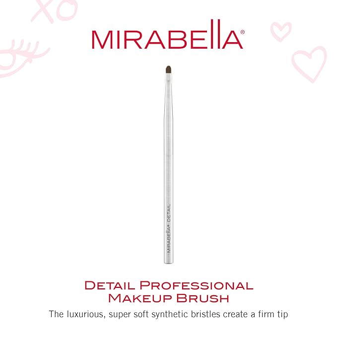Mirabella Detail Professional Makeup Brush – Precision Eyeshadow Brush for Blending & Smudging – Small Vegan Brush w/Tapered Bristles & Weighted Handle for Eyeshadow Detailing-FemmiqueWomen