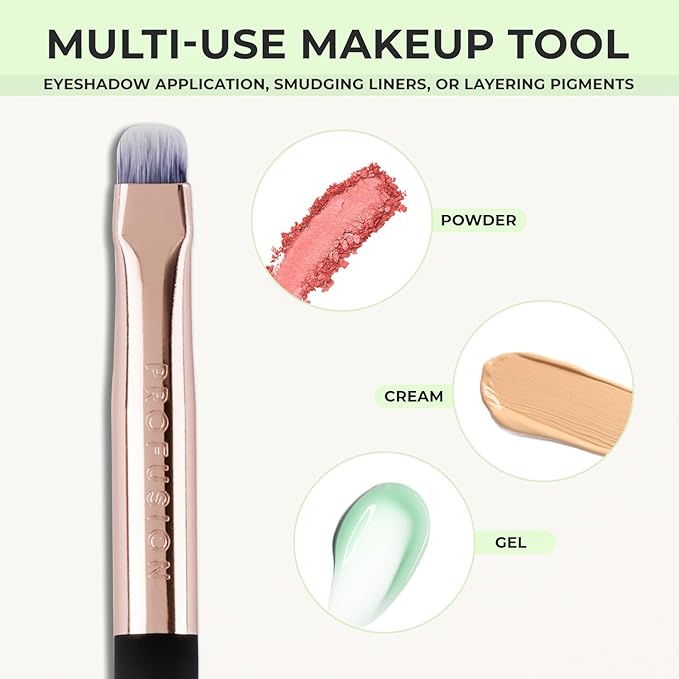 Profusion Cosmetics Flat Precise Eyeshadow Brush - Softens Dramatic Edges & Fine Lines, For Eyeshadow, Eyeliner-FemmiqueWomen