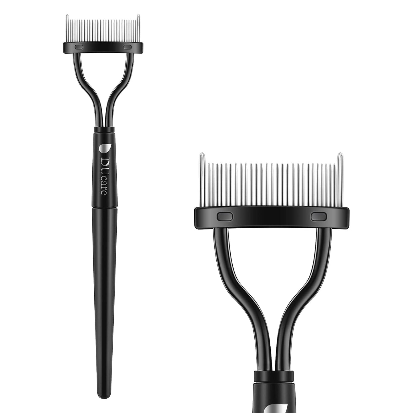 Eyelash Comb Eyebrow Brush DUcare Eyelash Separator Mascara Applicator Eyelash Definer With Comb Cover Arc Designed Cosmetic Brushes Tool Black-FemmiqueWomen