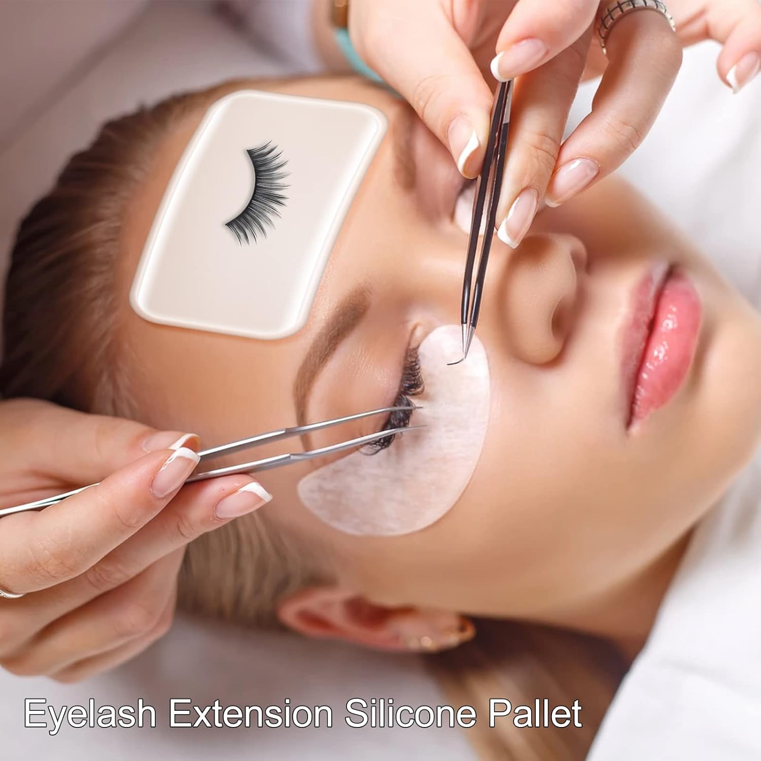 6PCS Silicone False Eyelash Holder Pads for Eyelash Extensions Loose Lash, Reusable Eyelash Extensions Tools, Transparent and Pink-FemmiqueWomen