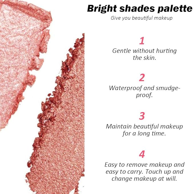 16 Colors Champagne Gold Glitter Matte Shimmer Eyeshadow Palette for Eye Makeup,High Pigmented Brown Eye Shadow Primers Powder Palet de sombras de ojos-FemmiqueWomen