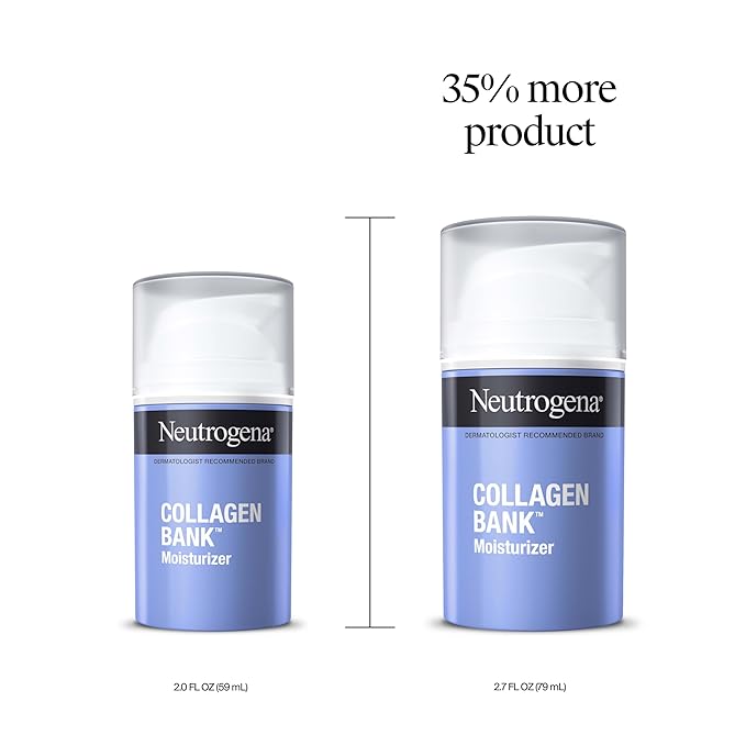 Neutrogena Collagen Bank Face Moisturizer, Larger Size Anti-Aging Face & Neck Collagen Cream, Bakuchiol, Face Lotion Supports Skin’s Natural Collagen for Visibly Plump Skin, 2.7 fl. oz-FemmiqueWomen