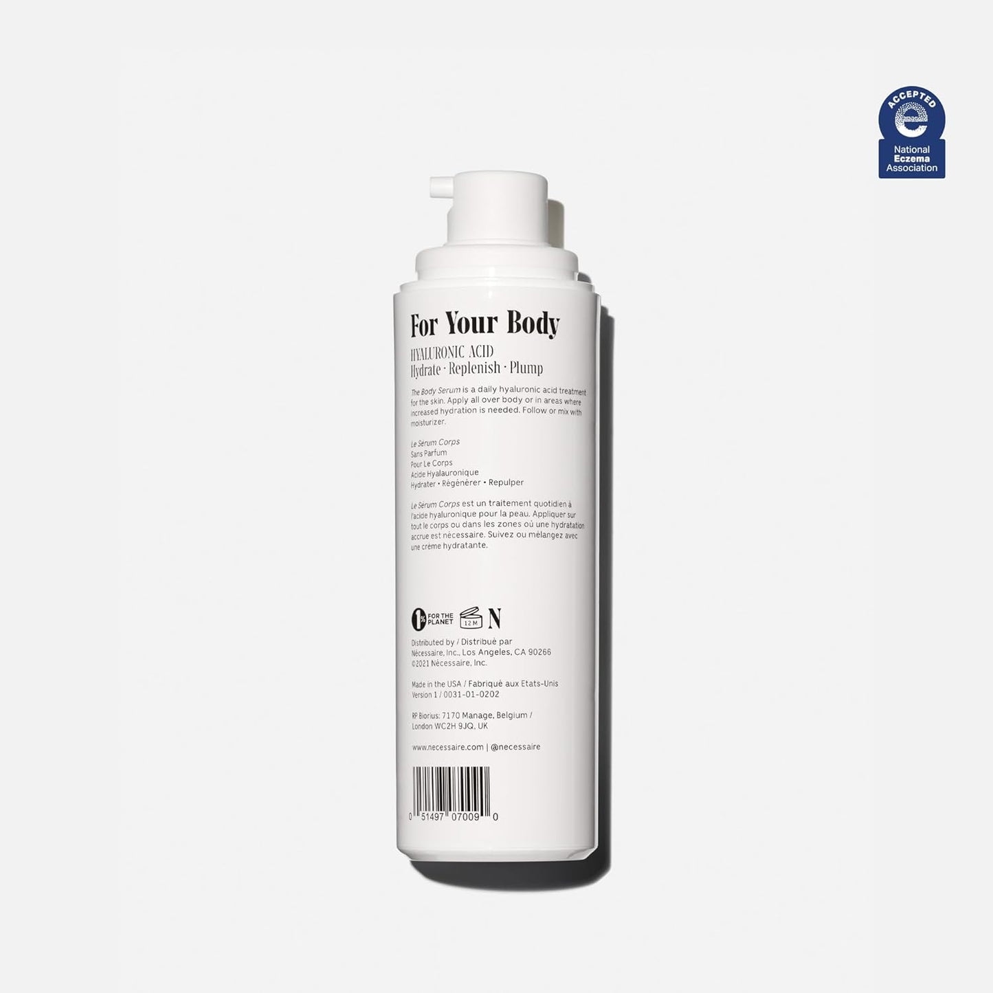Nécessaire The Body Serum - Hydrating Serum With Hyaluronic Acid, Niacinamide + Ceramides. Dermatologist-Tested. Hypoallergenic. Approved By The National Eczema Association. 150 ml / 5.1 fl oz.-FemmiqueWomen