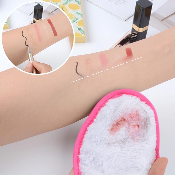 SINLAND Reusable Makeup Remover Pads For Face,Eye,Lips Microfiber Gentle Facial Cleansing Cloths for All Skin Types Friendly for Makeup Remover With Laundry Bag 5.1inchx3.93inch White Pack of 6-FemmiqueWomen