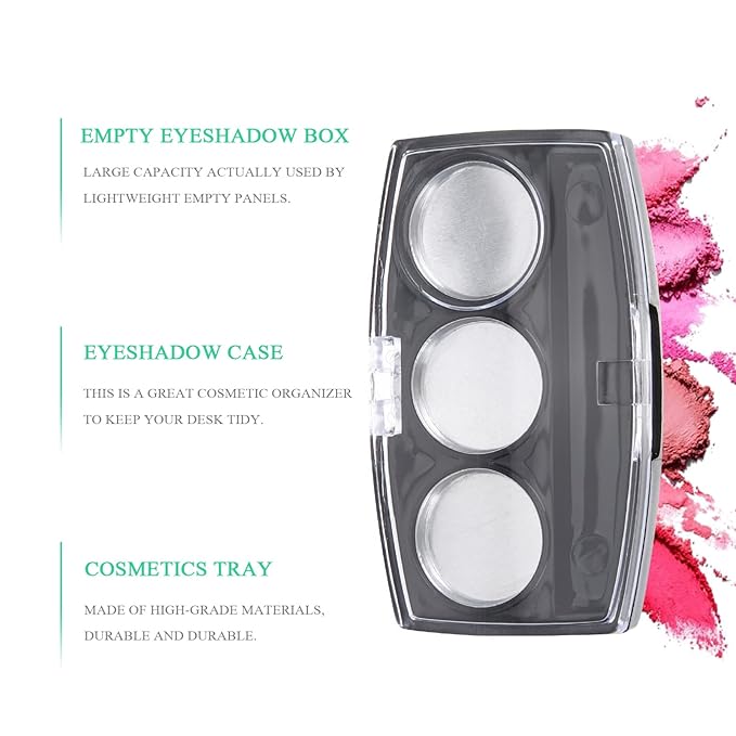 10Pcs Empty Magnetic Eyeshadow Palette Empty Eyeshadow Pans Containers Eyeshadow Palettes 3 Grids Makeup Pans Cosmetic Pans Eyeshadow Makeup Containers for Women Girls-FemmiqueWomen