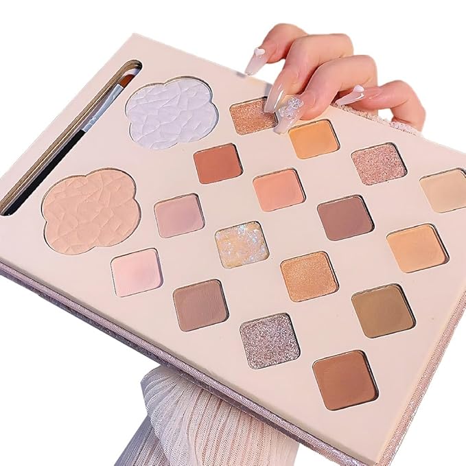 18 Girds Colorful Matte Shimmer Eyeshadow Palette for Eye Makeup,High Pigmented Eye Shadow Primers Powder Palet de sombras de ojos-FemmiqueWomen