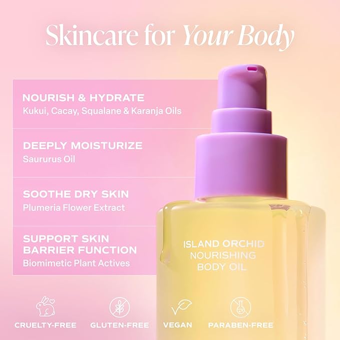 Saltair Body Oil. Luxurious Island Orchid After Shower and Bath Oil Moisturizer for Women. Botanical, Non-Greasy, and Well-Absorbing Lotion for Hydrating Dry Skin. 4oz Pump Bottle-FemmiqueWomen