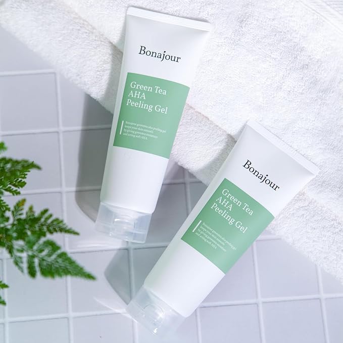 [BONAJOUR] Green Tea AHA Peeling Gel – Best Korean Vegan beauty AHA Deep Facial Exfoliating Gel 5.1Fl.oz-FemmiqueWomen