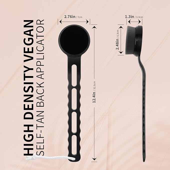 docolor Self Tanner Back Applicator, Plastic Long Handle Back Tanning Applicator Large Body Makeup Brush Vegan & Cruelty Free Self Tanner Brush For Self Tanner, Sunscreen, Bronzer, Foundation-FemmiqueWomen