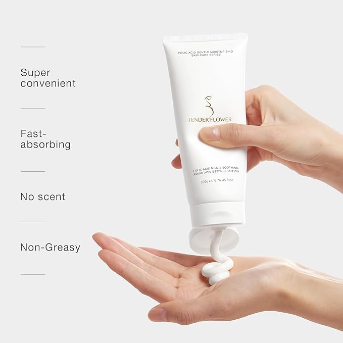 Body Lotion with Folic Acid,Stretch marks cream,Hyaluronic acid body lotion,Shea butter,Skin Firms, Smooth, unscented cream,sensitive skin, Moisturizing Dry Skin (6.7oz)-FemmiqueWomen