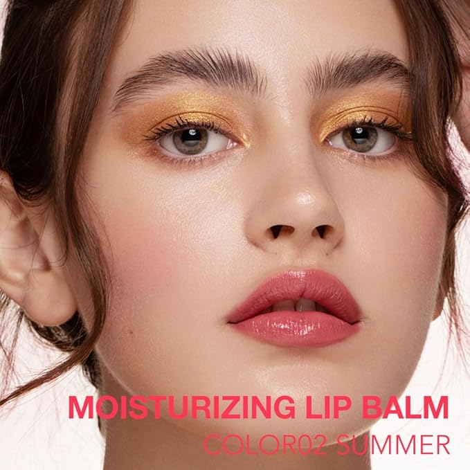 1Pcs Tinted Lip Balm Moisturizing Lipstick – Watermelon Peach Pink Sheer Hydrating Lip Color for Dry Lips – Nourishing Lip Balm for All Women with a Subtle Natural Scent (S02 Summer)-FemmiqueWomen