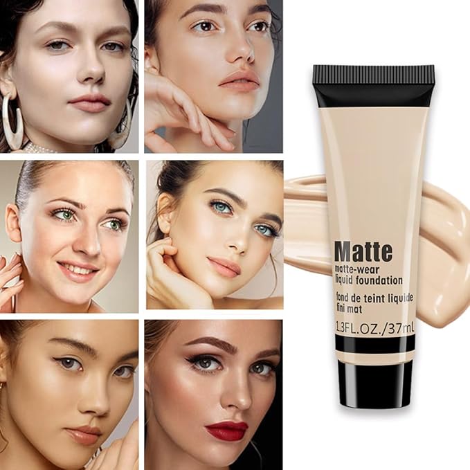 1 Pack Liquid Foundation Cream for Face Makeup,Durable Full Coverage Matte Concealer Make Up,Oil Control & Waterproof Base Primer -1 Fl.Oz (BEIGE 3#)-FemmiqueWomen