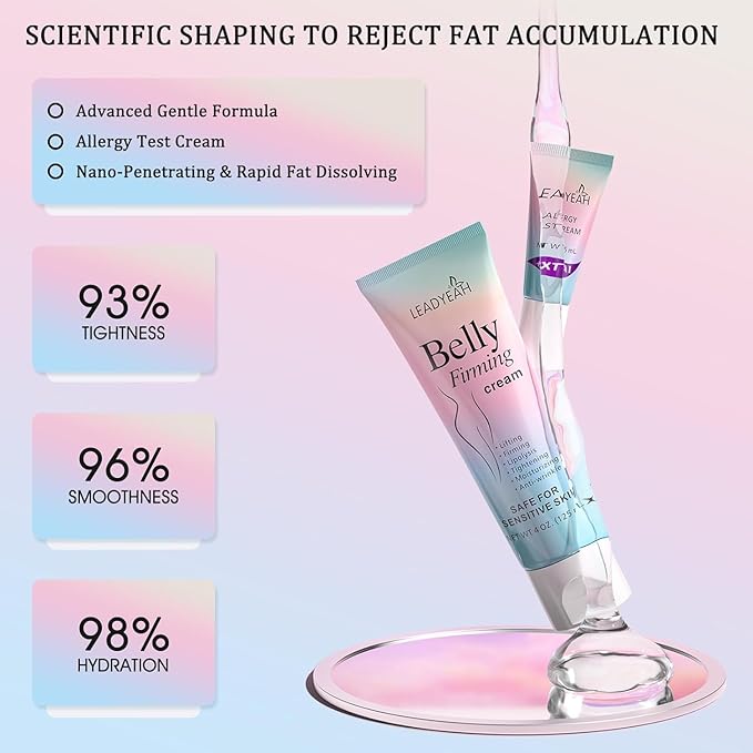 B Flat Belly Firming Cream - Moisturizing, Lifting, Firming for Stomach, Thighs and Butt, Body Lotion gift for Women and Men, 125 ML +5 ML-FemmiqueWomen