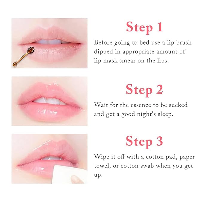 3 PCS Bee Lip Balm Honey Pot, Honey & Strawberry & Watermelon Lip Mask Overnight Moisturizing Lip Sleep Mask with Stick Hydrating & Prevention Dry and Cracked Lip Scrubs Exfoliator-FemmiqueWomen