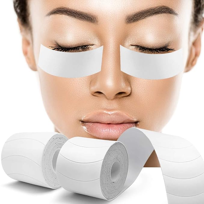 Foam Eye Pads Lash Extensions - Akissos 110 PCS Pre Cut Medical Foam Tape Under Eye Pads Eyelash Extension Supplies Beauty Tools Lint Free Hypoallergenic No Latex Waterproof - 2 Rolls-FemmiqueWomen