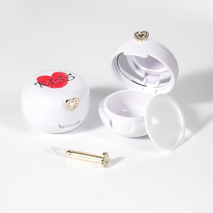 2 Pack Lip Balm Containers,Plastic Portable Empty Lip Balm Container with Mirror and Silicone Lip,Empty Lipstick Dispenser Box for Travel,Home-FemmiqueWomen
