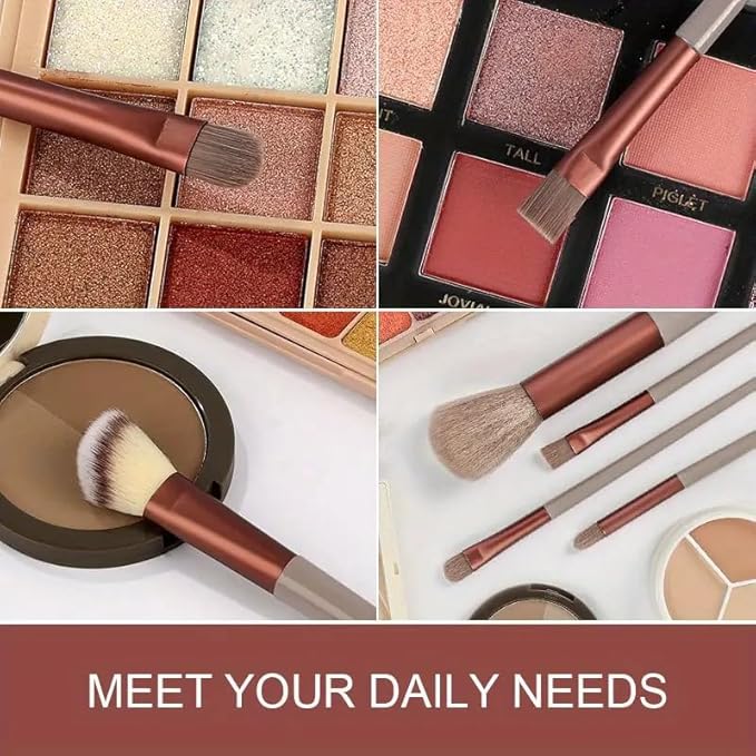 Foundation Makeup Brush Set Kit | 13 Pcs Premium Synthetic Kabuki Eye Shadows Make Up Brushes + 1 Sponge + 1 Brush Bag for Travel and Home Use (PINK)-FemmiqueWomen