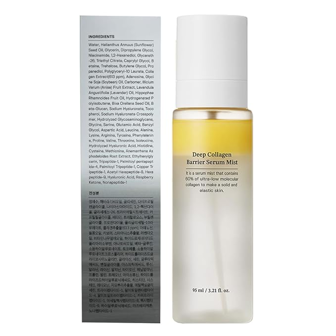 SUNGBOON EDITOR Deep Collagen Barrier Serum Mist | Real Collagen, Multi Peptides, Hydration, Wrinkle Care for Dry Skin, Wrinkles, Korean Moisturizer, Korean Skin Care, Glass Skin Mist-FemmiqueWomen