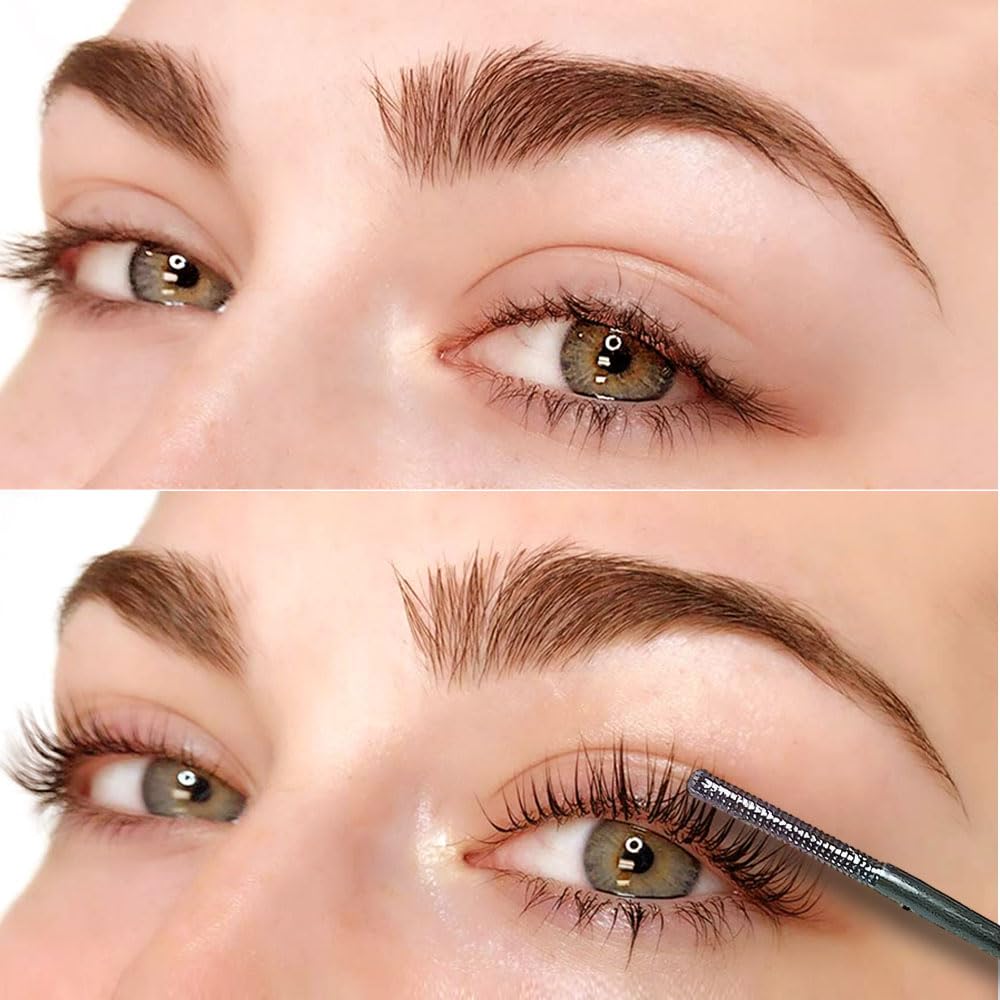 Iron Wand Mascara, 2025 New Metal Wand Mascara Volume and Length Waterproof, Long-Lasting 3D Curling Eyelash Lash Extensions Iron Mascaras (Black+Brown)-FemmiqueWomen