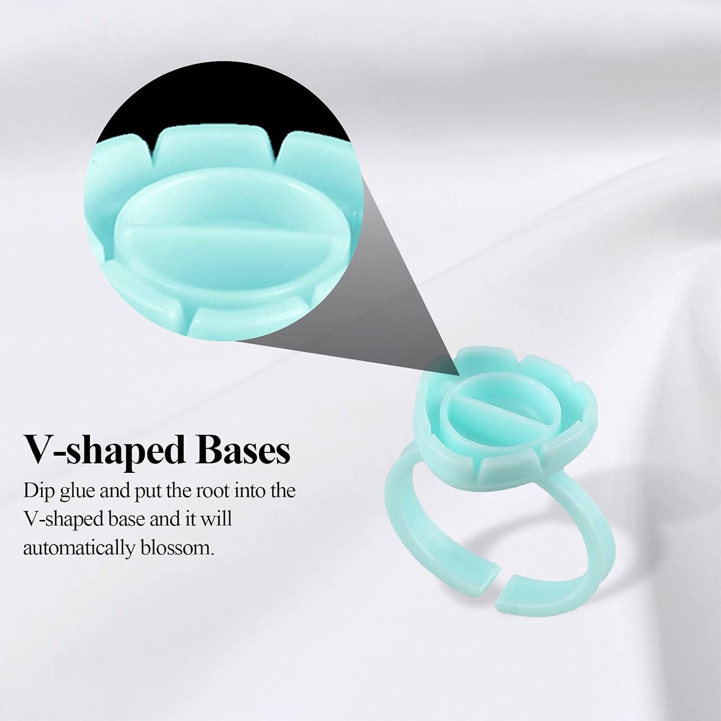 Fenshine 200 PCS Smart Glue Cups Lash Glue Holder Volume Lashes Quick Blossom for Eyelash Extension Supply, 2 Methods of Use (Green)-FemmiqueWomen