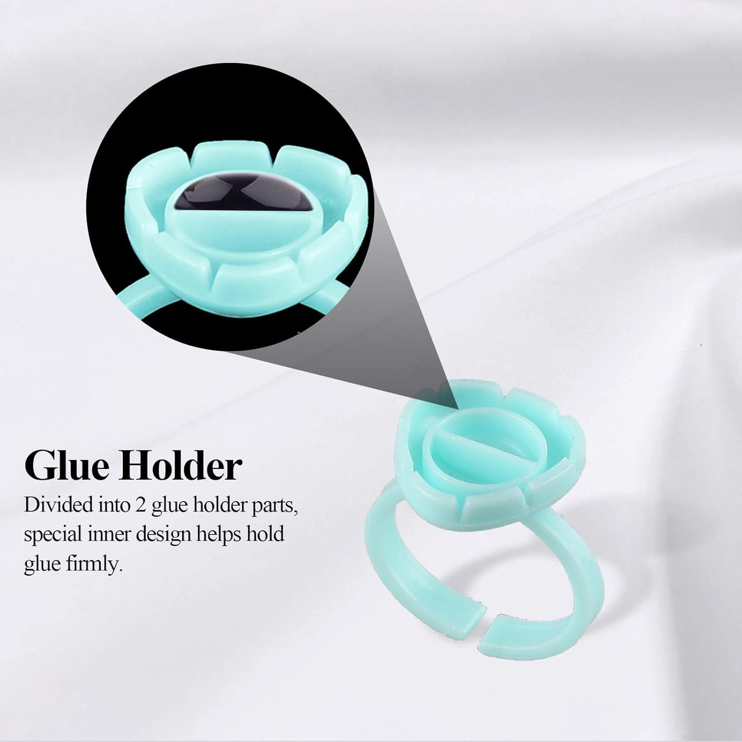 Fenshine 200 PCS Smart Glue Cups Lash Glue Holder Volume Lashes Quick Blossom for Eyelash Extension Supply, 2 Methods of Use (Green)-FemmiqueWomen