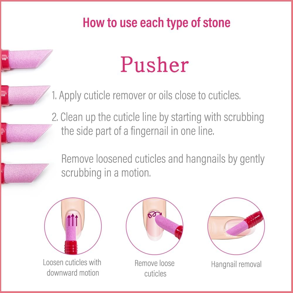 2PCS Victory Ceramic Stone Two-Way Nail Pusher & File (Black) Cuticle Trimmer Manicure Tools Professional Nail File Pumice Fingernail Files-FemmiqueWomen