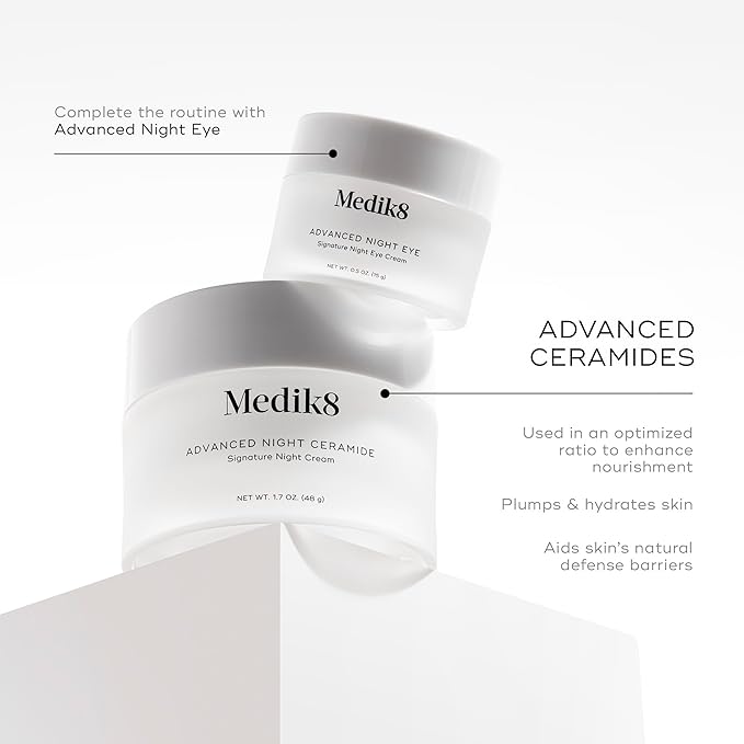 Medik8 Advanced Night Ceramide - Signature Anti Aging Night Cream for Face - Face Moisturizer with Skin Tightening Ceramides and Antioxidants - 1.7 oz-FemmiqueWomen