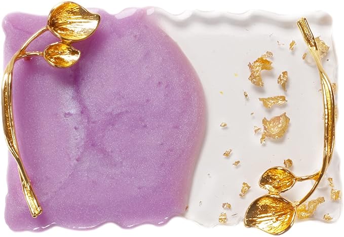 2023 Retro Nail Art Palette, Nail Painting Mixed Color Palette with Leaves Handle, Nail Holder Gel Color Makeup Display Board Pallet (Purple)-FemmiqueWomen