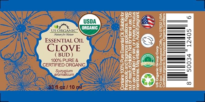 US Organic 100% Pure Clove Bud Essential Oil - USDA Certified Organic, Steam Distilled (10 ml)-FemmiqueWomen
