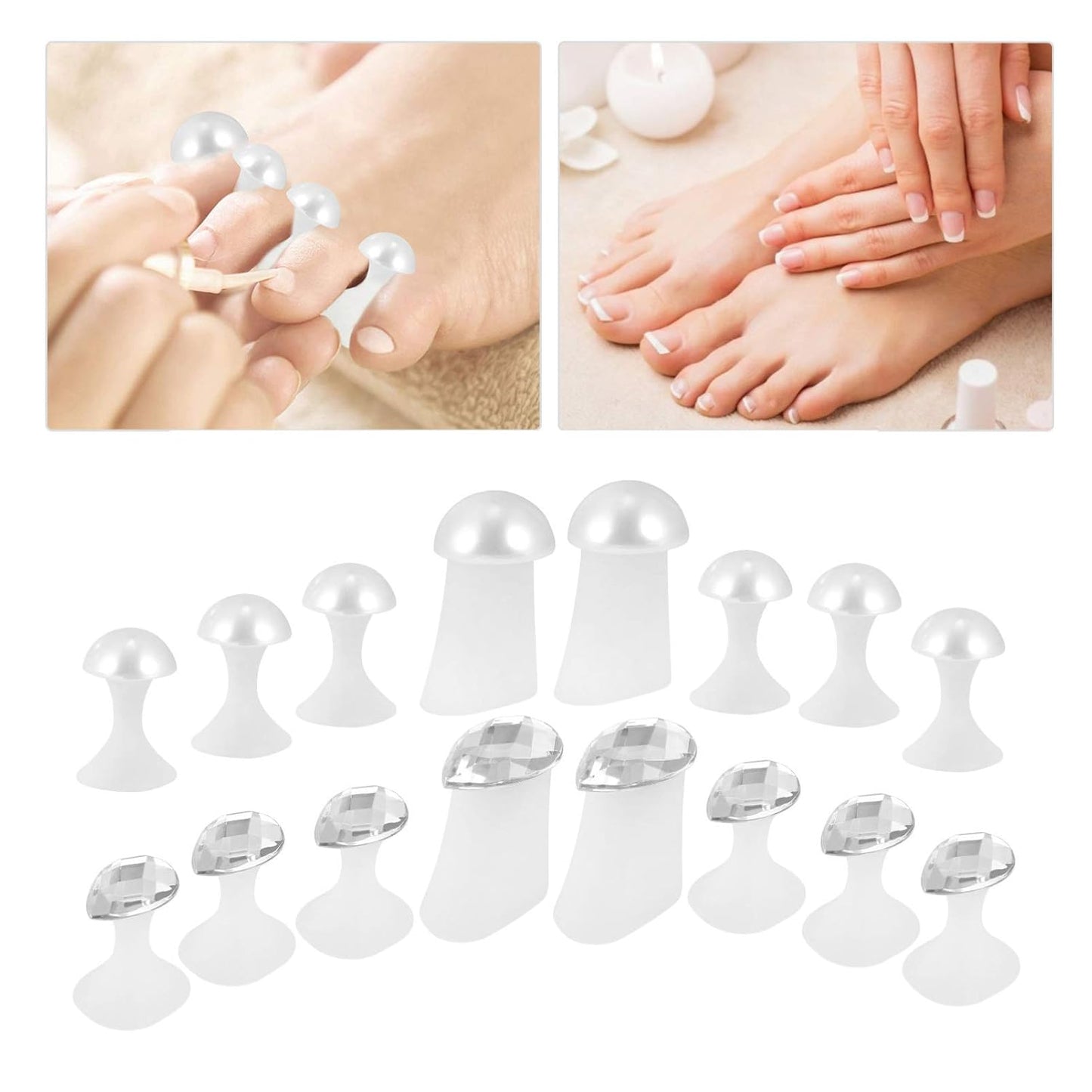 2 Set Toe Separator Fingers Separators Toe Spacers Foot Finger Separator Nail Art Separators-FemmiqueWomen