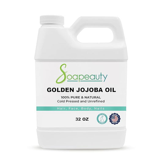 Soapeauty Golden Jojoba Oil | 100% Pure & Natural | Unrefined, Cold Pressed, Hexane Free | Moisturizing Oil for Skin, Face, Hair & Nails | 32 Fl Oz-FemmiqueWomen