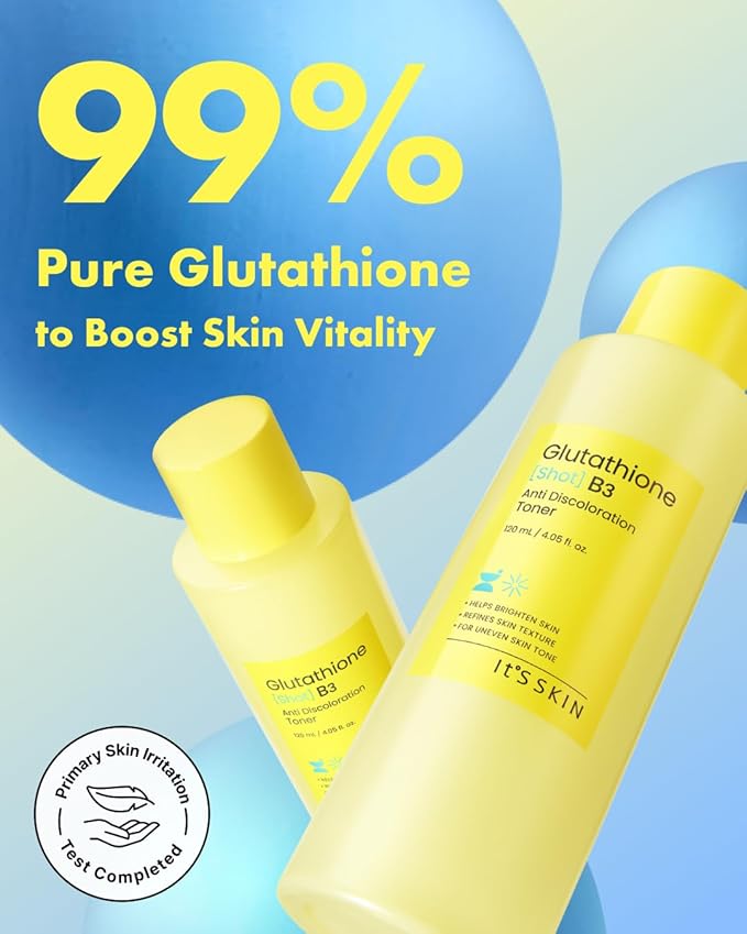 It'S SKIN Glutathione Shot B3 Toner 4.05 Fl Oz, 99% Pure Glutathione, Deep Hydration & Skin Texture Care, Fast-Absorbing for Daily Toner, Korean Skincare-FemmiqueWomen