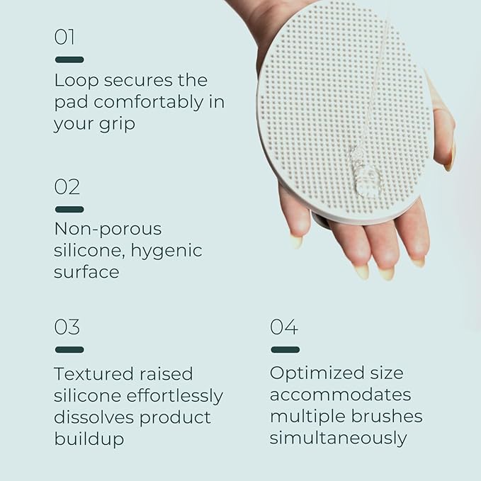Cleansing Palm Pad | Ergonomic Handheld Brush Cleaner | Silicone Textured Scrub Pad for Deep Cleaning | Travel-Size, Beauty Tool-FemmiqueWomen